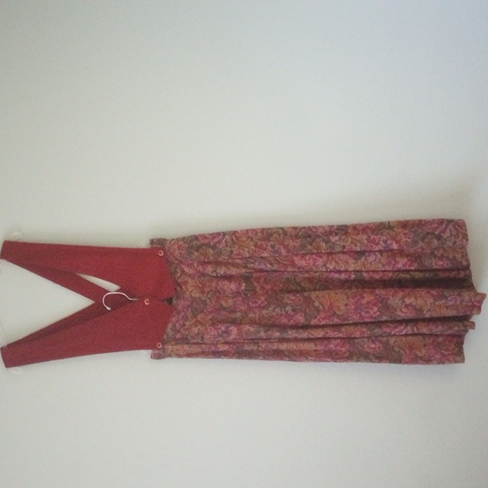 Floral Skirt with Red Straps